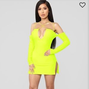 Highlight of My Day Mini Dress - Neon Yellow